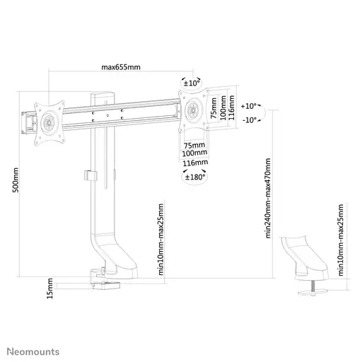 Neomounts monitor arm desk mount