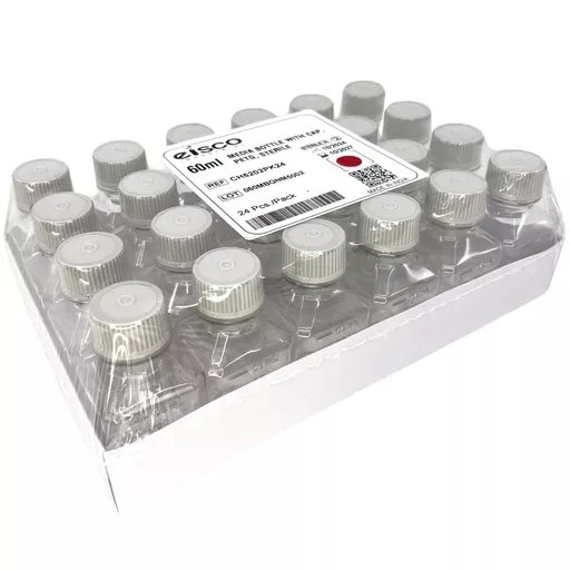 60ml Media Bottle with Cap, PETG, sterile
