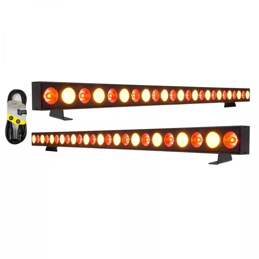 QTX Wash and Beam 24 x 3w LED Bar Twin Pack Bundle