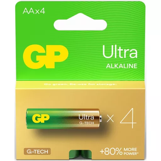 GP Ultra Alkaline Batteries AA 1.5V 4 Pack