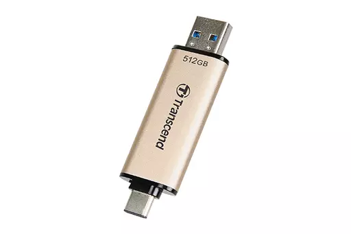 Transcend JetFlash 930C USB flash drive 512 GB USB Type-A / USB Type-C 3.2 Gen 1 (3.1 Gen 1) Gold