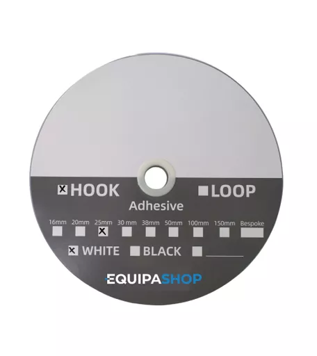 Hook Fastener Roll 25m - White 25mm
