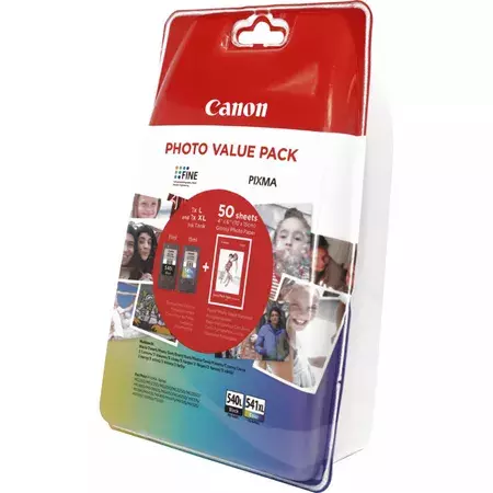 Canon 5224B007/PG-540LCL541XL Printhead cartridge multi pack black + color + Photopaper 10x15cm 50 sheet Pack=2 for Canon Pixma MG 2150/MX 370