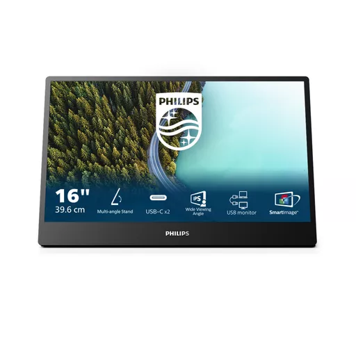 Philips 3000 series 16B1P3302D/00 computer monitor 39.6 cm (15.6") 1920 x 1080 pixels Full HD LED Black