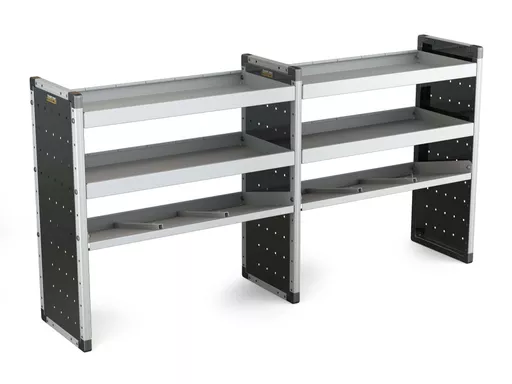 Trade Van Racking Double Unit - 2 Straight, 1 Angled Per Bay - H1009mm x W1966.5mm (933mm & 933mm)