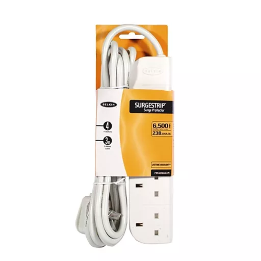 Belkin E-Series 4 Socket, 3-Metre SurgeStrip White 4 AC outlet(s) 230 V 3 m