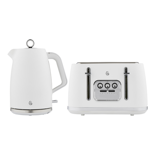 Swan None Serenity Kitchen Set, 1.7L Kettle & 4 Slice Toaster In White