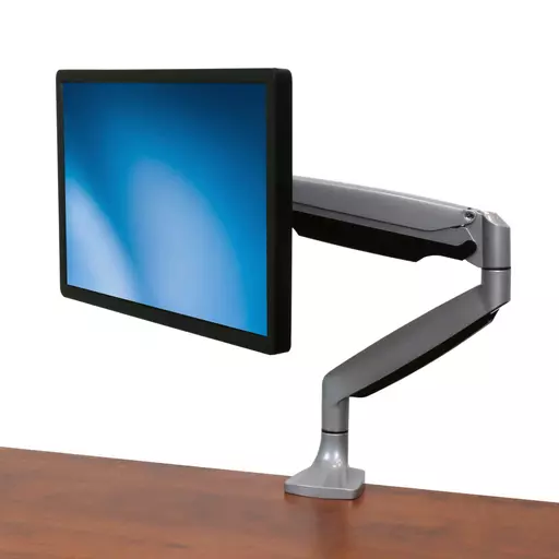 StarTech.com Desk Mount Monitor Arm - Heavy Duty Ergonomic VESA Monitor Arm - Single 9kg Display - Full Motion, Height Adjustable, Articulating - Aluminum - C-Clamp/Grommet - Silver