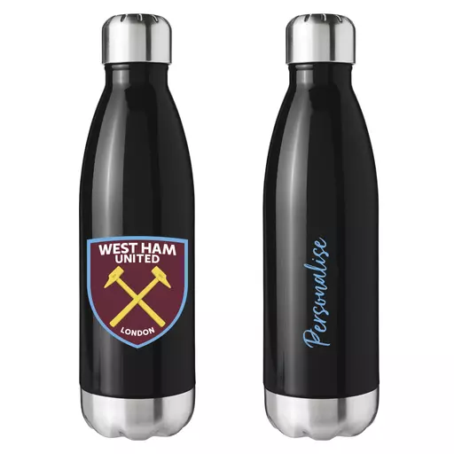 West Ham United FC Crest Black Insulated Water Bottle