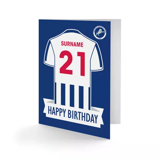 Millwall FC Shirt Birthday Card
