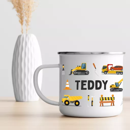 Personalised Construction Enamel Mug