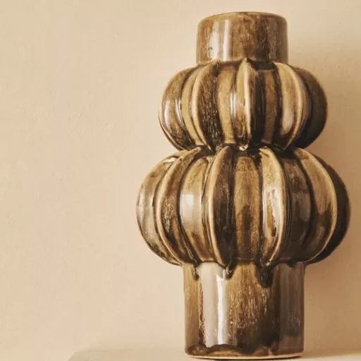 Brown Bubble Vase, Kondo, Tall