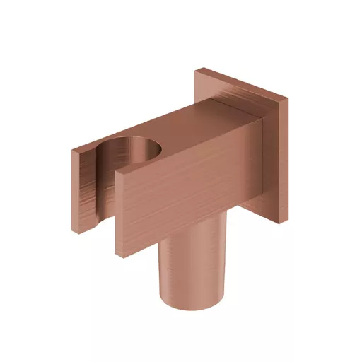 Square Wall Elbow & Shower Handset Holder - Brushed Bronze