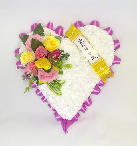 Heart Wreath Funeral Tribute - Grave memorial - any colour