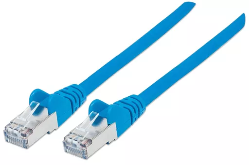 Intellinet Network Patch Cable, Cat6A, 30m, Blue, Copper, S/FTP, LSOH / LSZH, PVC, RJ45, Gold Plated Contacts, Snagless, Booted, Lifetime Warranty, Polybag