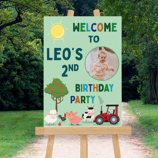 Personalised Farm Photo Birthday Sign