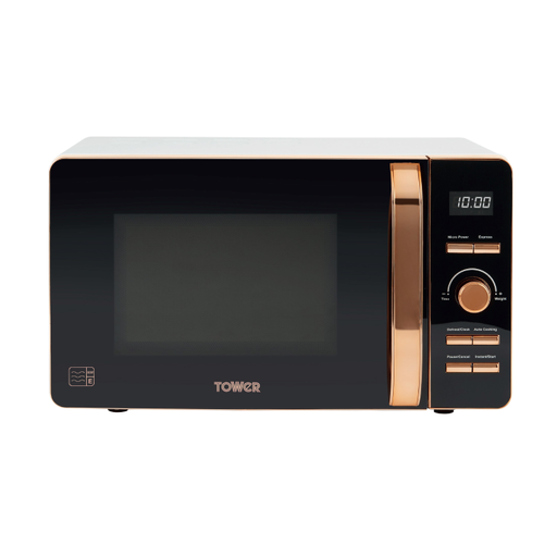 Image of Tower Rose Gold 800W 20 Litre Digital Microwave White