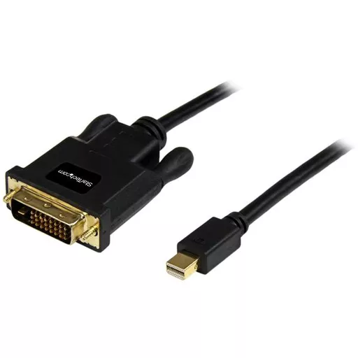 StarTech.com 10ft (3m) Mini DisplayPort to DVI Cable - Mini DP to DVI Adapter Cable - 1080p Video - Passive mDP 1.2 to DVI-D Single Link - mDP or Thunderbolt 1/2 Mac/PC to DVI Monitor
