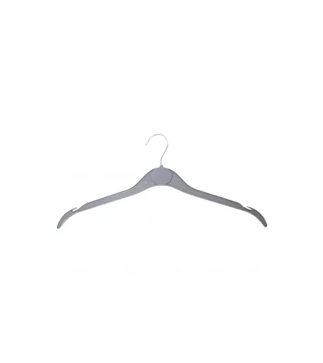 Single Grey Adult T-Shit Plastic Hanger with Notches - 410mm