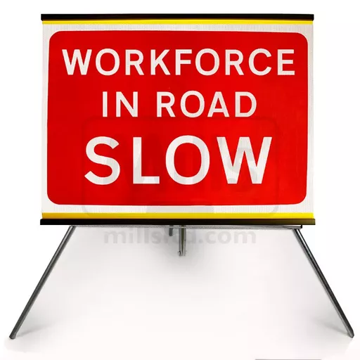 Workforce in Road Slow Collapsible Road Sign - 1050 x 750mm
