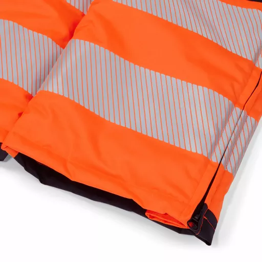 SYS810-ON-System-Hi-Vis-Eco-Orange-Navy-Thermal-Waterproof-Trouser-with-Shoulder-Straps-Detail With Segmented Tape.png