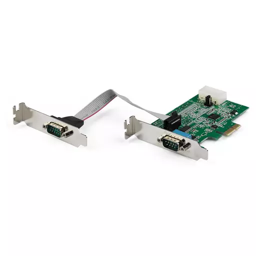 StarTech.com 2-port PCI Express RS232 Serial Adapter Card - PCIe RS232 Serial Host Controller Card - PCIe to Serial DB9 - 16950 UART - Low Profile Expansion Card - Windows & Linux