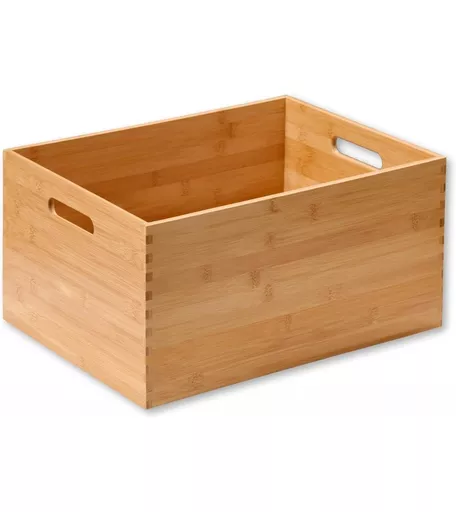 Bamboo Wood Stacking Box - 385mm x 285mm x 200mm