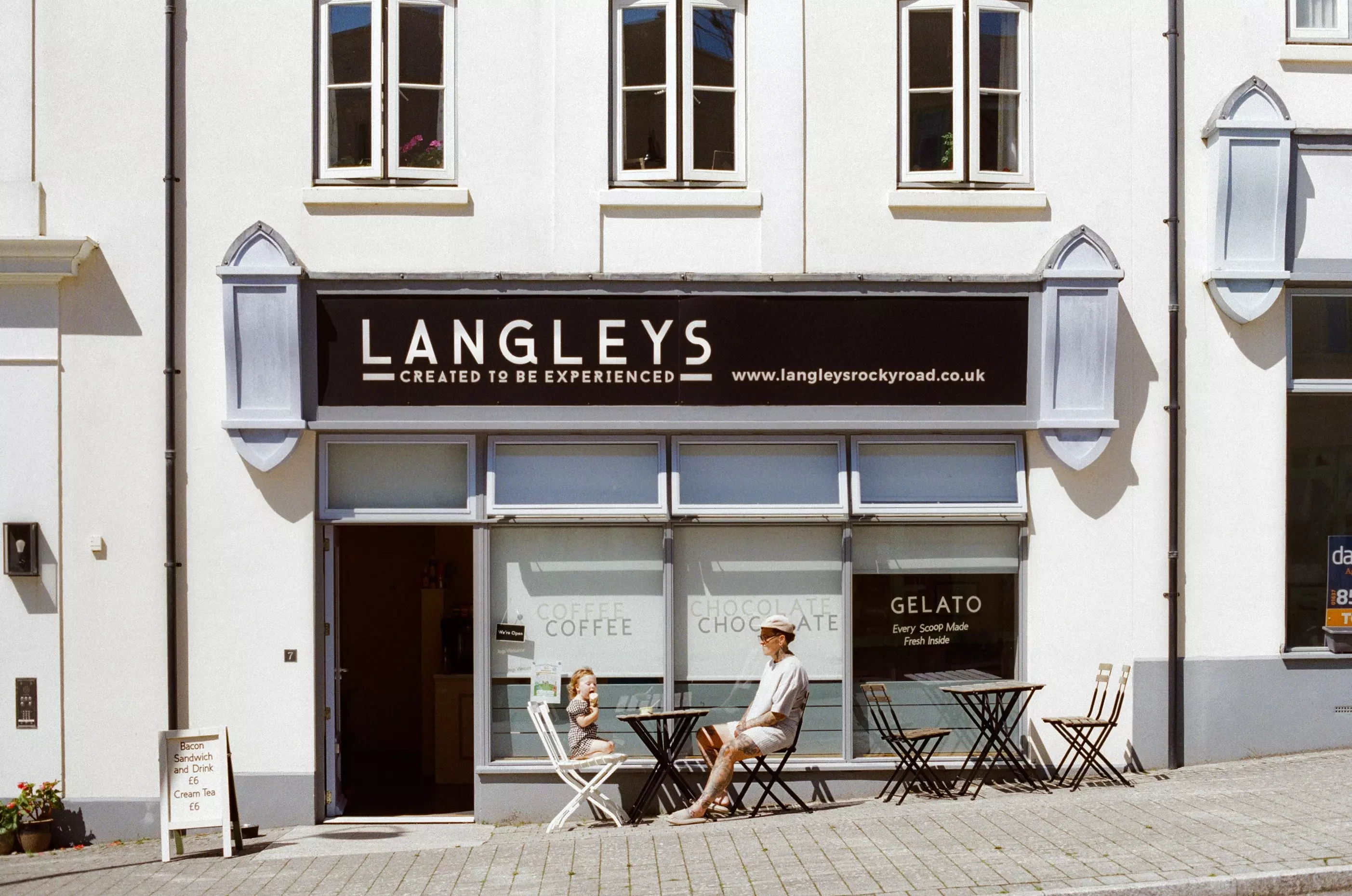 Exterior shot of Langleys geloto spot in Newquay