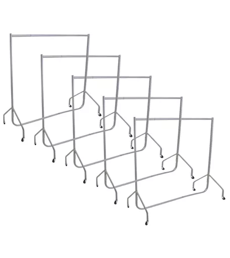 10 Pack Bundle - 5ft Silver Heavy Duty Clothes Rail