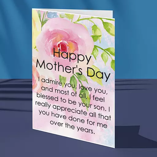 Personalised Rose Photo Folded Card for Mother's Day