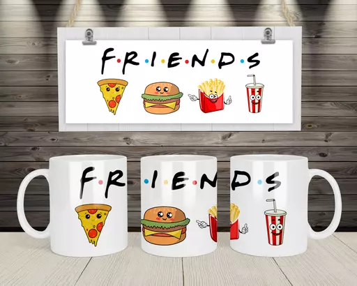 Personalised Fast Food Inspired Mug For Friends - Add Names