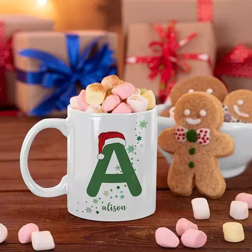 Personalised Christmas Name & Initial Mug