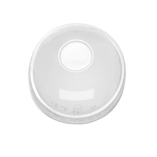 CLEAR DOME LID NO HOLE FOR SMOOTHIE CUP RPET (78MM) - (1X1000)