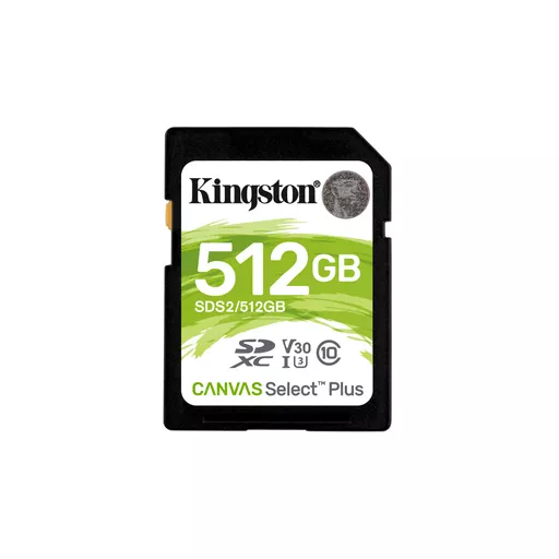 Kingston Technology 512GB SDXC Canvas Select Plus 100R C10 UHS-I U3 V30