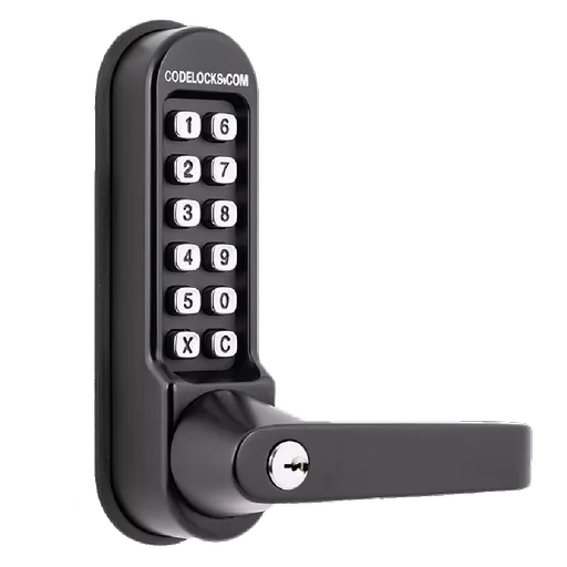 CODELOCKS CL510KEY/CL515KEY Marine Grade Black Digital Lock With Tubular Latch & Key Override