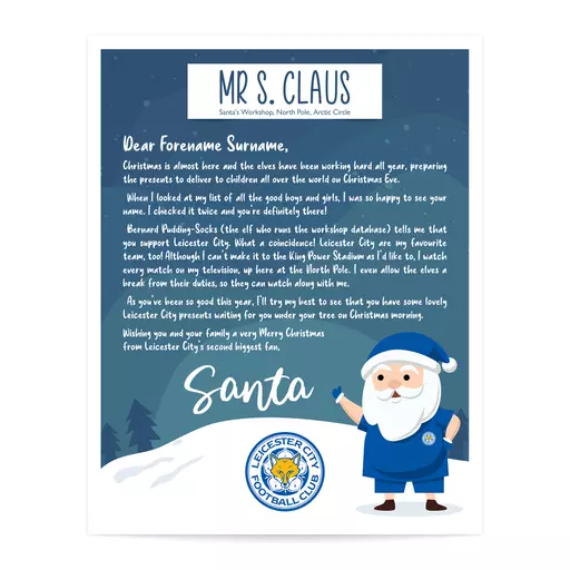 Leicester City FC Personalised Letter from Santa