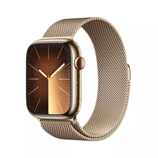 Apple Watch Series 9 45 mm Digital 396 x 484 pixels Touchscreen 4G Gold Wi-Fi GPS (satellite)