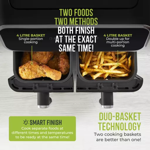 Tower Dual Basket Air Fryer - 2600W - 9L - TOWT17088