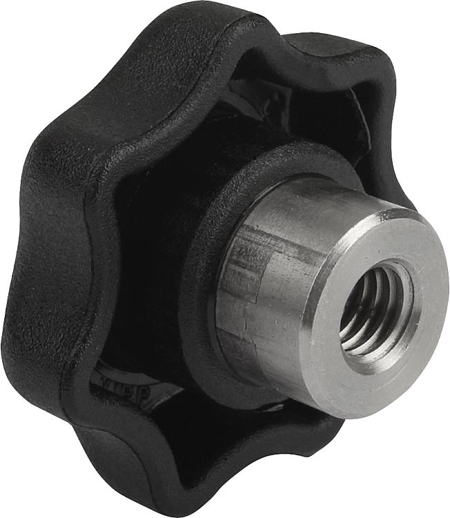 K0153 Star Knobs In Plastic With Steel Bush Female Thread Size M5-M16