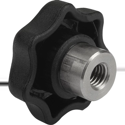 K0153 Star Knobs In Plastic With Steel Bush Female Thread Size M5-M16