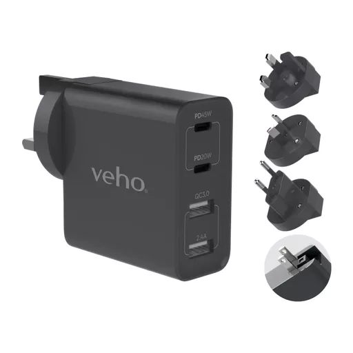 Veho TA-45 Multi region universal USB charger plug adapter