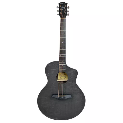 Chord Nomad Electro-Acoustic Guitar Black Quilted Maple