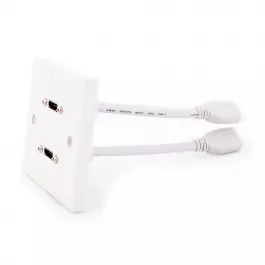 Twin HDMI Wall Plate (4K, v2.0 with Flylead)