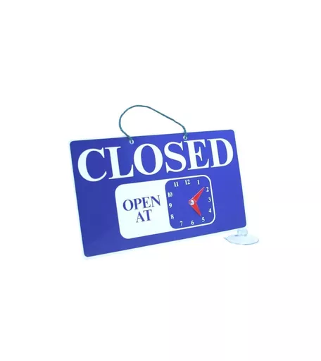 'Open/Closed' with Clock Sign - 203mm x 127mm