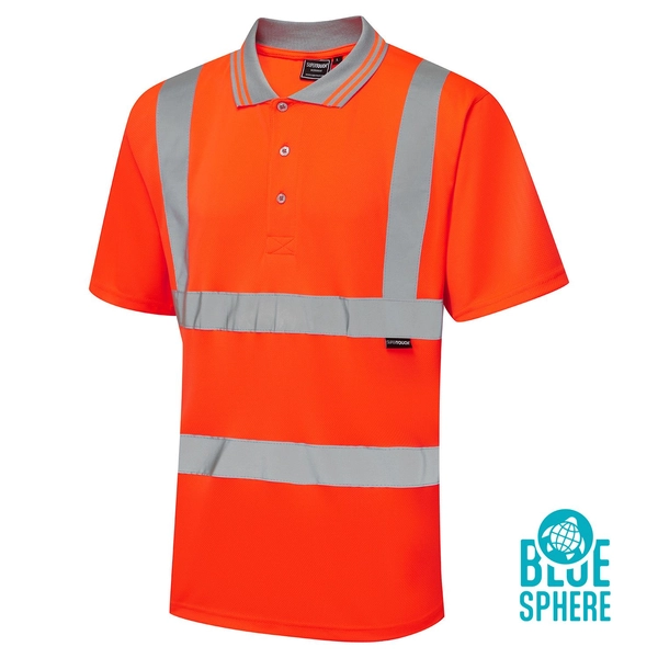 Picture of Supertouch Blue Sphere Supertouch Eco Hi Vis Orange Birdeye Polo Shirt