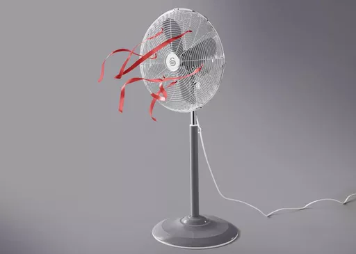 16" Retro Grey Stand Fan