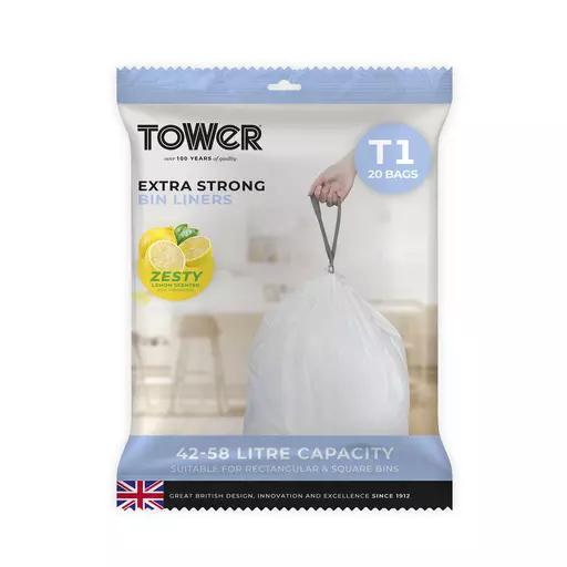 42-58L Lemon Scented Bin Liners 20pc/Pack