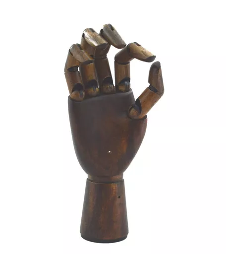 Dark Wood Mannequin Right Hand Display