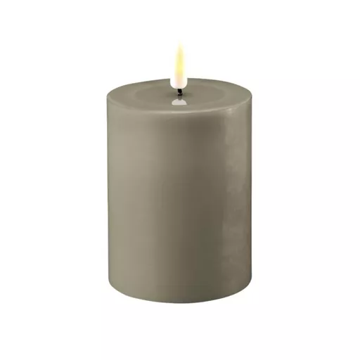 LED Pillar Candle 7.5x10cm - Latte