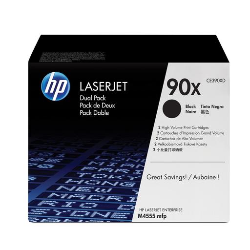 HP CE390XD/90X Toner cartridge black twin pack, 2x24K pages ISO/IEC 19752 Pack=2 for HP LaserJet M 4555/602